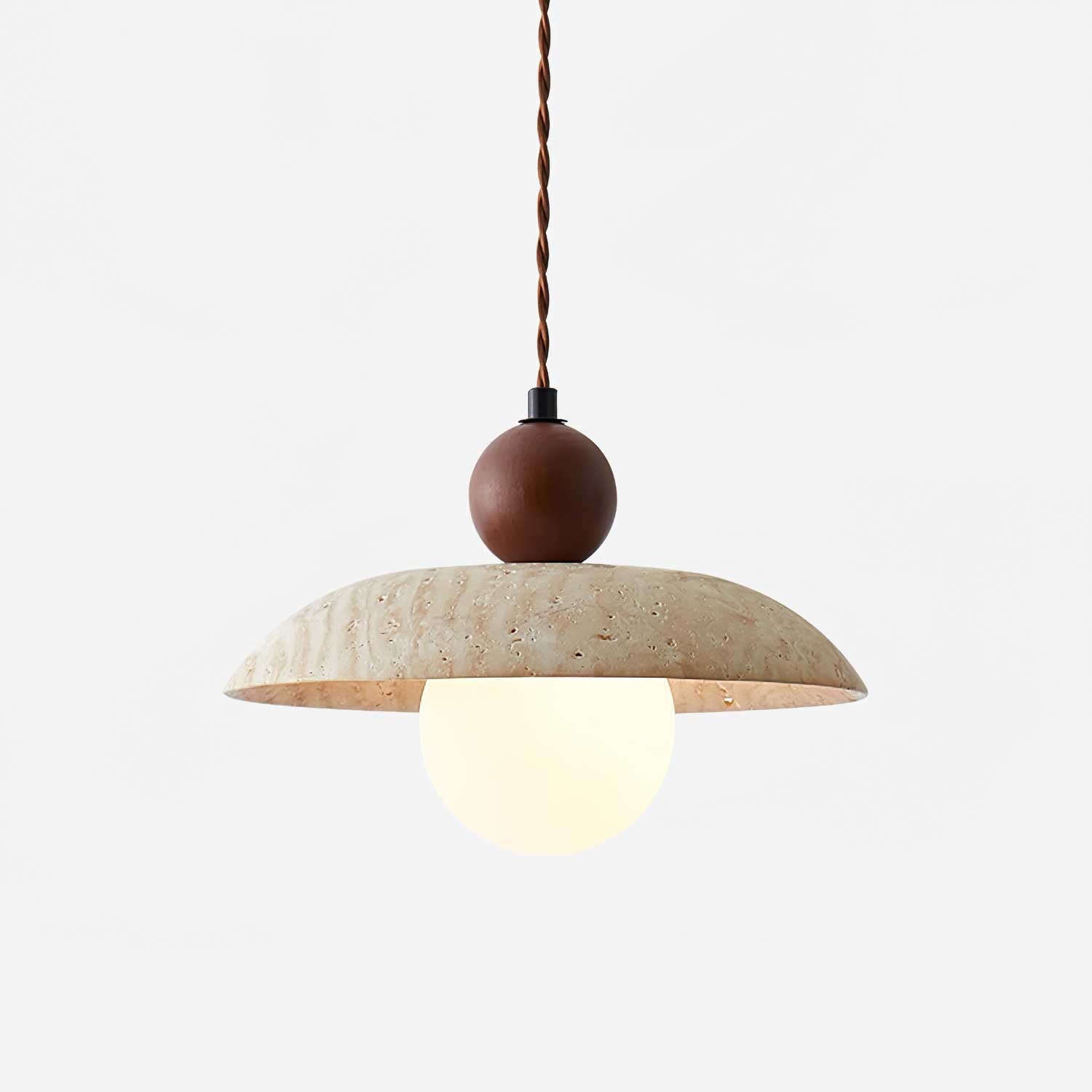 Warm Glow Premium Travertine Pendant Light